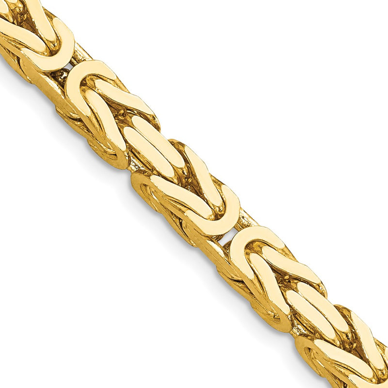 14k Yellow Gold 5.25mm Byzantine Chain Necklace