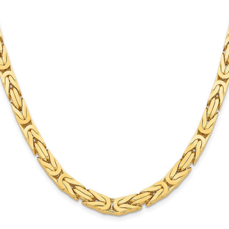 14k Yellow Gold 6.5mm Byzantine Chain Necklace