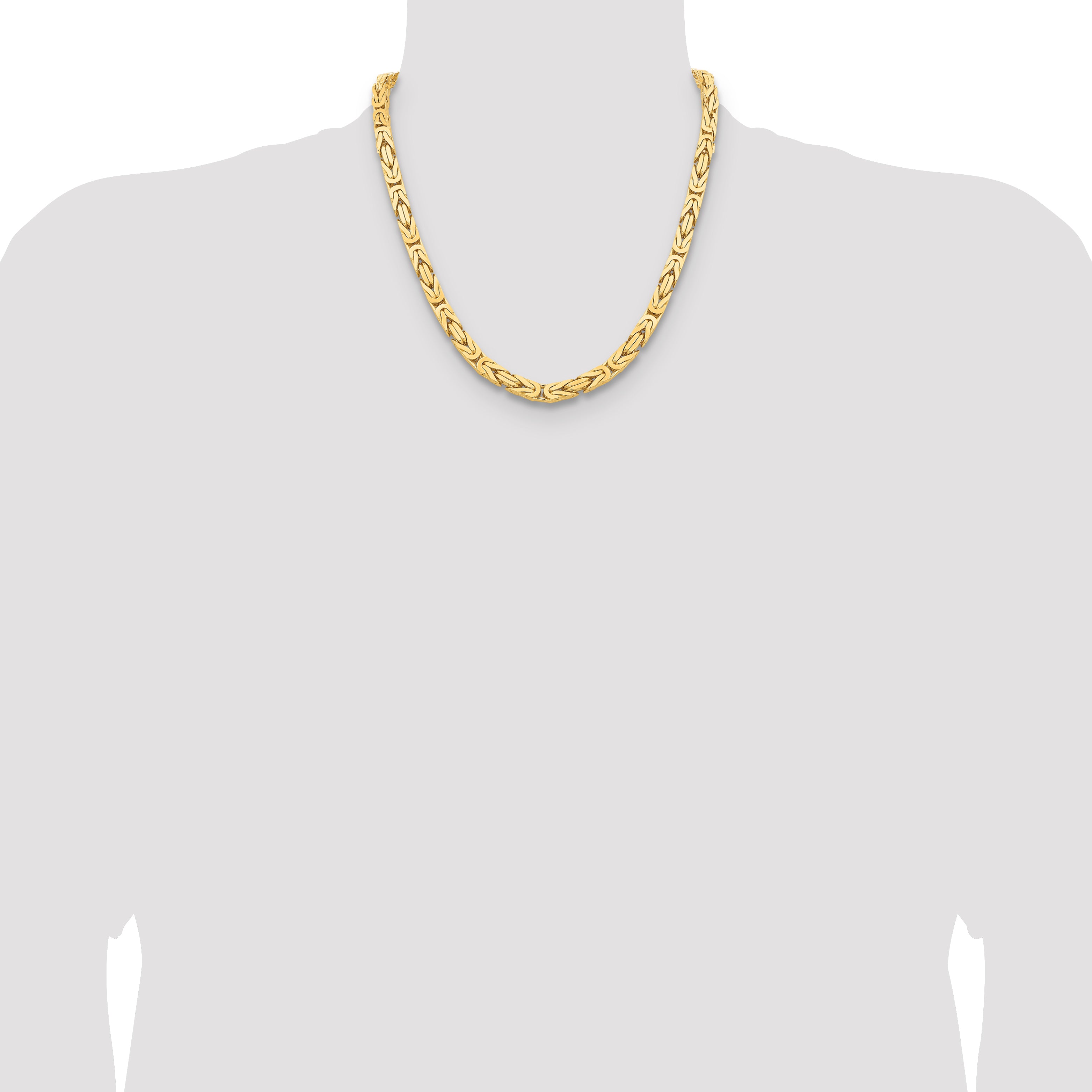 14K Yellow Gold 20 Inch 6.5mm Byzantine With Lobster Clasp Chain