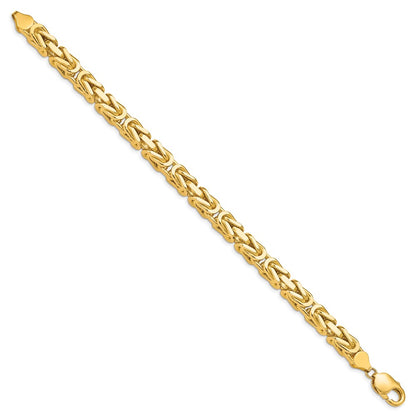 14k Yellow Gold 6.5mm Byzantine Chain Bracelet