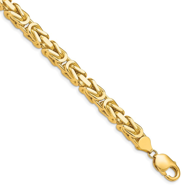 14k Yellow Gold 6.5mm Byzantine Chain Bracelet