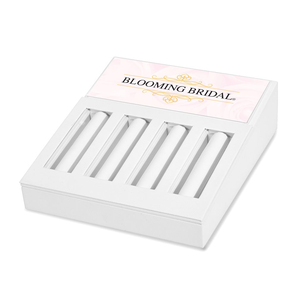 Non Metal Blooming Bridal 4 Ring-Rod Display With Signage