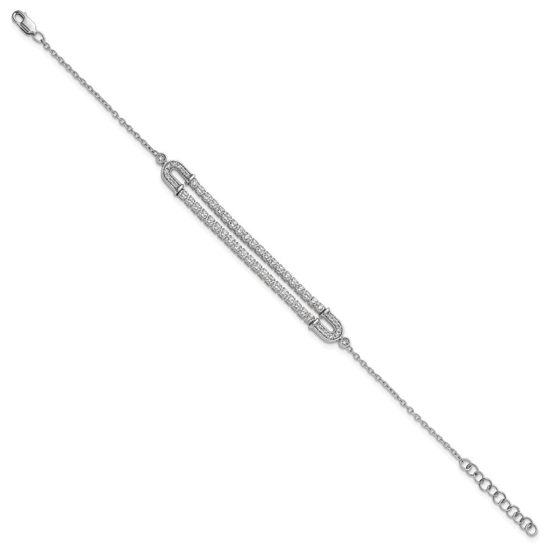 14k White Gold 2 Ct. Lab Grown Diamond VS/SI+ G+ 6.5 inch with 1 inch extention Bracelet