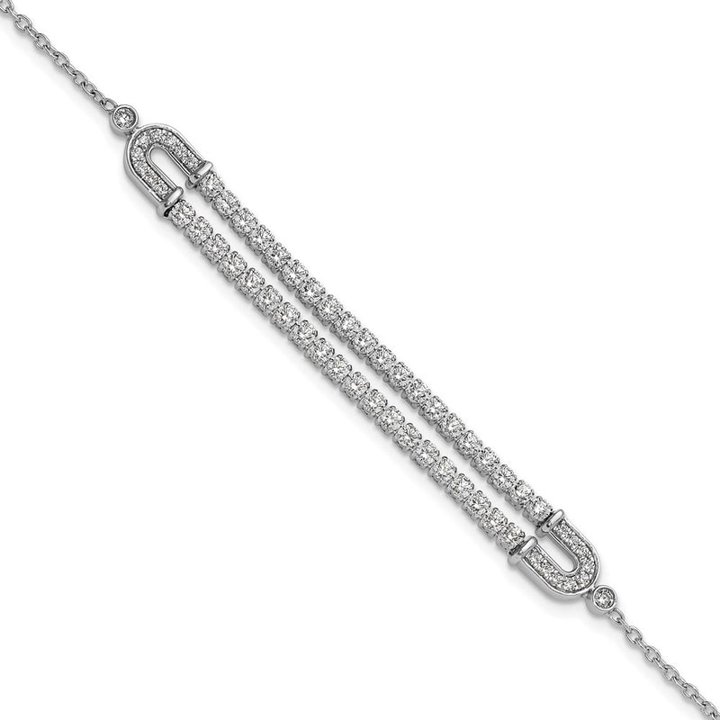 14k White Gold 2 Ct. Lab Grown Diamond VS/SI+ G+ 6.5 inch with 1 inch extention Bracelet
