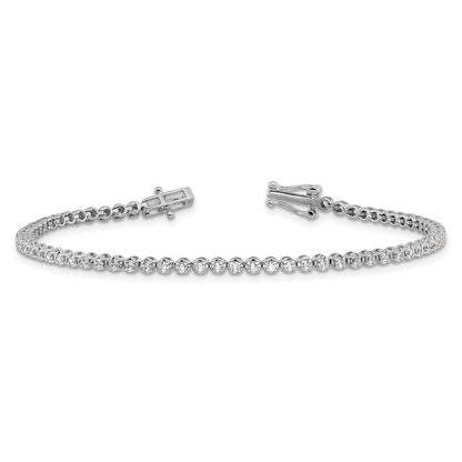 14k White Gold 1 Ct. Lab Grown Diamond VS/SI+ G+ Round Tennis Bracelet