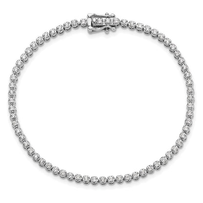 14k White Gold 1 Ct. Lab Grown Diamond VS/SI+ G+ Round Tennis Bracelet