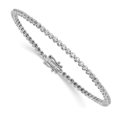 14k White Gold 1 Ct. Lab Grown Diamond VS/SI+ G+ Round Tennis Bracelet