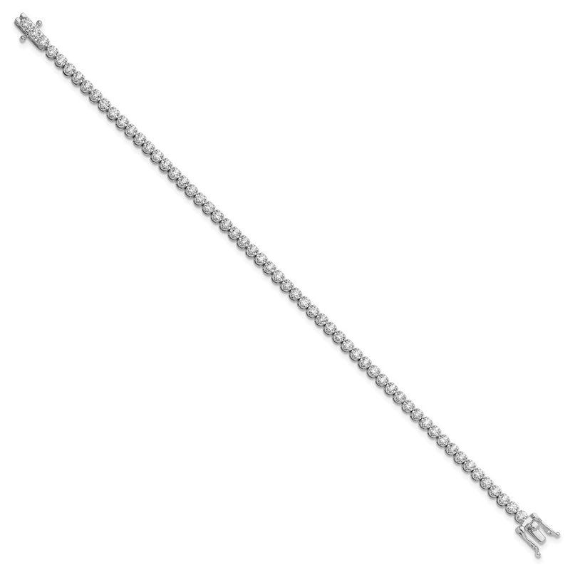 14k White Gold 2 Ct. Lab Grown Diamond VS/SI+ G+ Round Tennis Bracelet