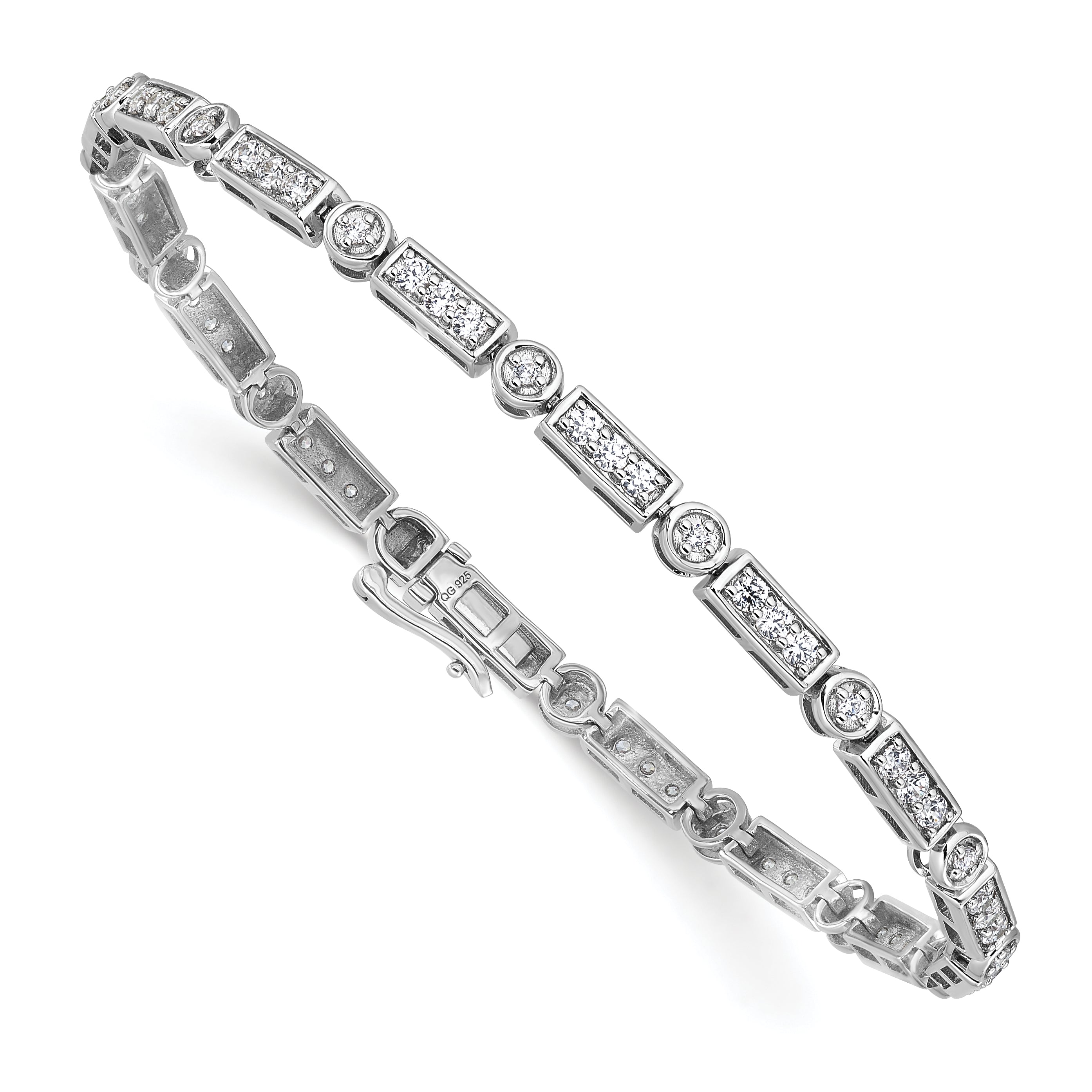 14k White Gold 1 3/8 Ct. Lab Grown Diamond VS/SI+ G+ 7 inch Bracelet