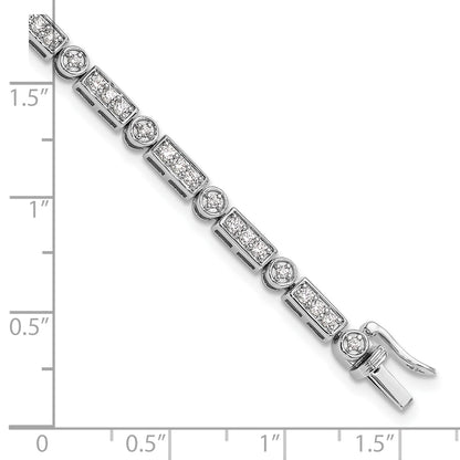 14k White Gold 1 3/8 Ct. Lab Grown Diamond VS/SI+ G+ 7 inch Bracelet