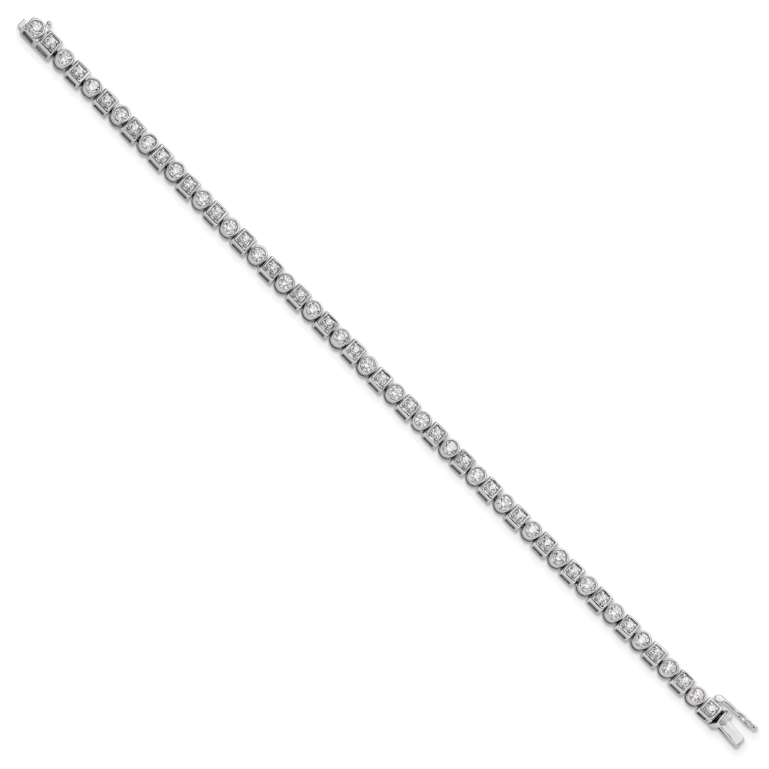 14k White Gold 2 1/8 Ct. Lab Grown Diamond VS/SI+ G+ 6.75 inch Fancy Shapes Bracelet