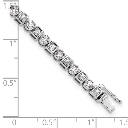 14k White Gold 2 1/8 Ct. Lab Grown Diamond VS/SI+ G+ 6.75 inch Fancy Shapes Bracelet