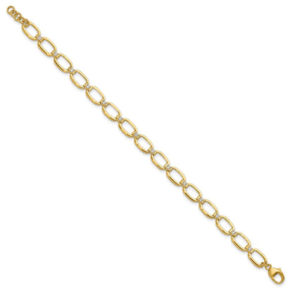 14k Yellow Gold 1/2 Ct. Lab Grown Diamond VS/SI+ G+ Oval Link 6.75 inch with .25 inch extention Bracelet