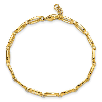 14k Yellow Gold 1/2 Ct. Lab Grown Diamond VS/SI+ G+ Oval Link 6.75 inch with .25 inch extention Bracelet