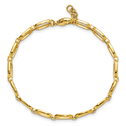 14k Yellow Gold 1/2 Ct. Lab Grown Diamond VS/SI+ G+ Oval Link 6.75 inch with .25 inch extention Bracelet