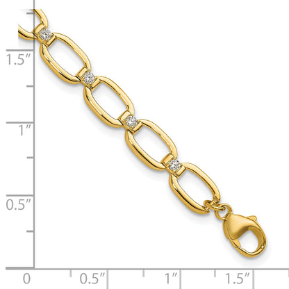 14k Yellow Gold 1/2 Ct. Lab Grown Diamond VS/SI+ G+ Oval Link 6.75 inch with .25 inch extention Bracelet