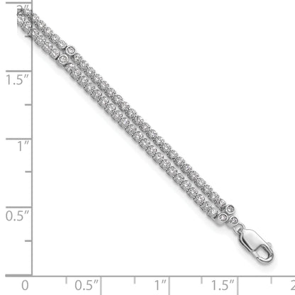 14k White Gold 2 3/4 Ct. Lab Grown Diamond VS/SI+ G+ Double Strand 7.25 inch with 1 inch extention Bracelet