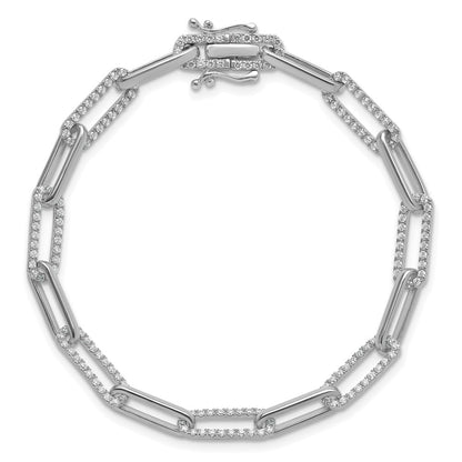 14K White Gold 1 3/8 Carat Lab Grown Diamond Vs/Si+ G+ Fashion Link Bracelet