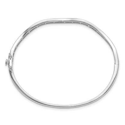 14k White Gold 1 1/4 Ct. Lab Grown Diamond VS/SI+ G+ Wavy Bangle Bracelet