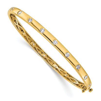 14k Yellow Gold 3/4 Ct. Lab Grown Diamond VS/SI+ G+ Bangle Bracelet