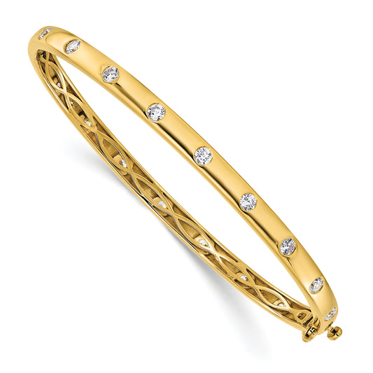 14k Yellow Gold 3/4 Ct. Lab Grown Diamond VS/SI+ G+ Bangle Bracelet