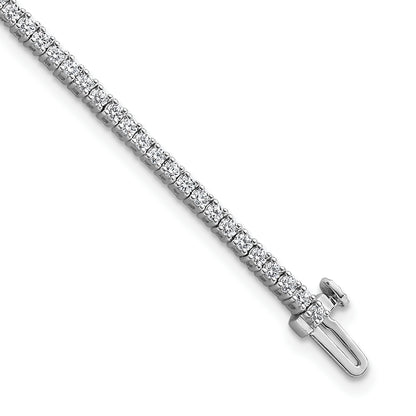 14K White Gold 2 Carat Lab Grown Diamond Vs+ F+ Complete Tennis Bracelet