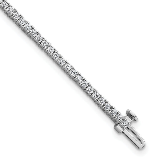 14K White Gold 2 Carat Lab Grown Diamond Vs+ F+ Complete Tennis Bracelet