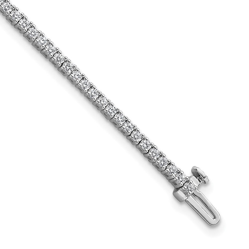 14K White Gold 2 Carat Lab Grown Diamond Vs+ F+ Complete Tennis Bracelet