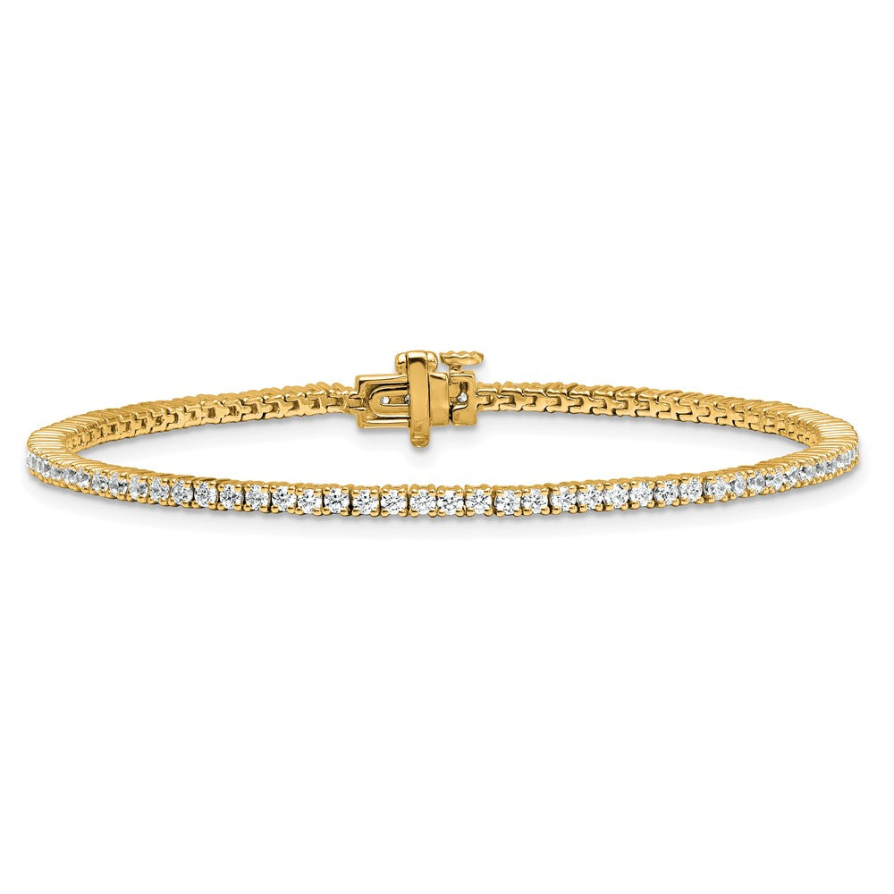 14K Yellow Gold 2 Carat Lab Grown Diamond Vs/Si+ G+ Complete Tennis Bracelet