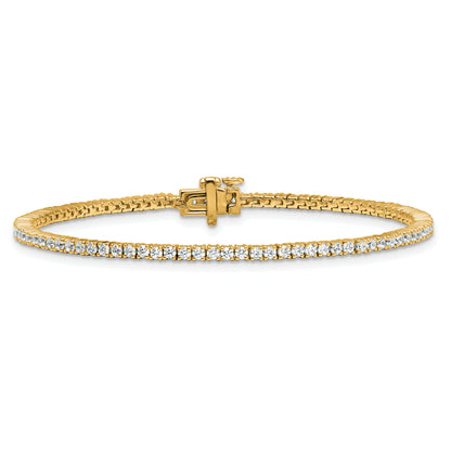 14K Yellow Gold 2 Carat Lab Grown Diamond Vs/Si+ G+ Complete Tennis Bracelet