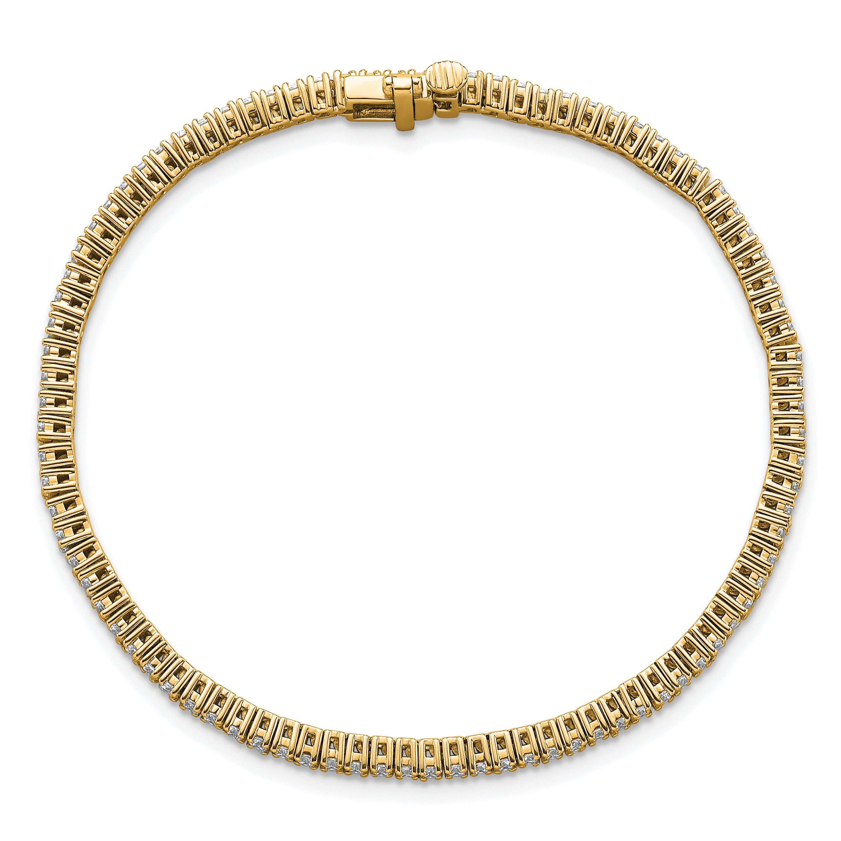 14K Yellow Gold 2 Carat Lab Grown Diamond Vs/Si+ G+ Complete Tennis Bracelet