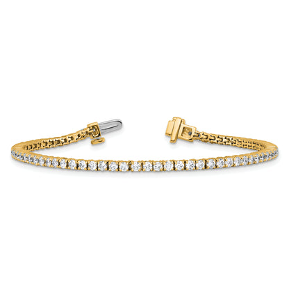 14K Yellow Gold 2 Carat Lab Grown Diamond Vs/Si+ G+ Complete Tennis Bracelet