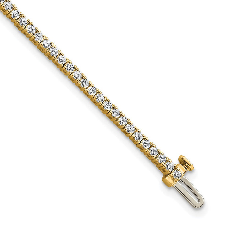 14K Yellow Gold 2 Carat Lab Grown Diamond Vs/Si+ G+ Complete Tennis Bracelet