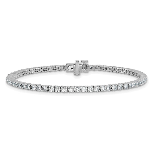 14k White Gold 3 Ct. Lab Grown Diamond VS/SI+ G+ Tennis Bracelet 7 Inch