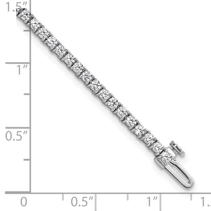 14k White Gold 3 Ct. Lab Grown Diamond VS/SI+ G+ Tennis Bracelet 7 Inch