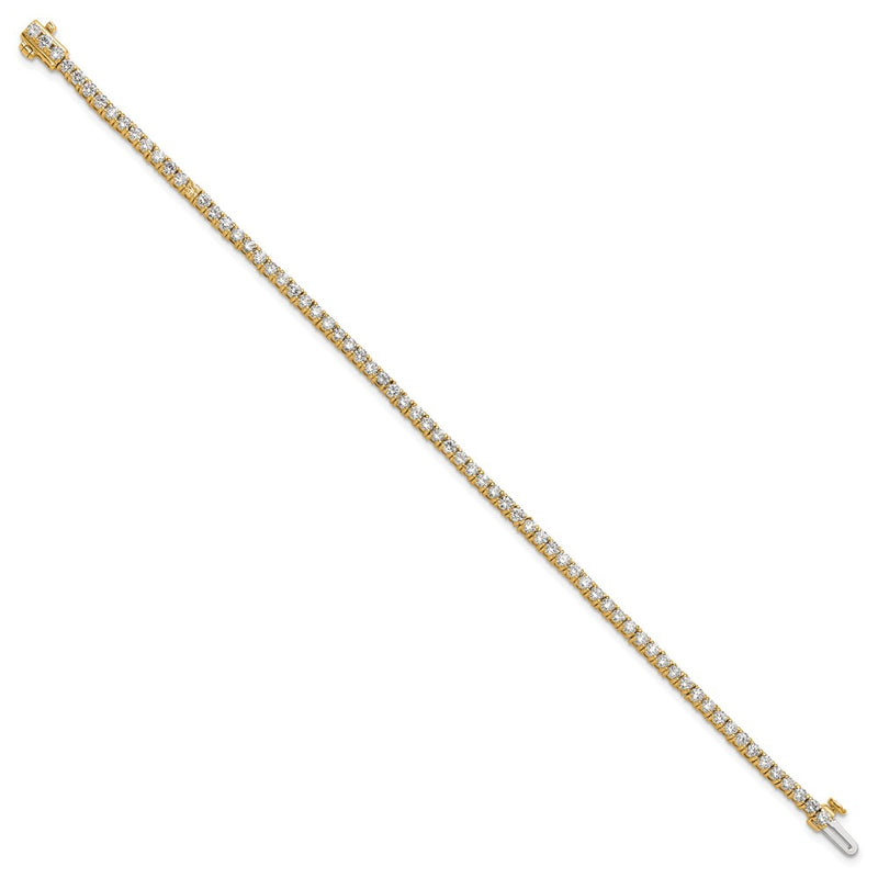 14K Yellow Gold 2 3/4 Carat Lab Grown Diamond Vs+ F+ Complete Tennis Bracelet