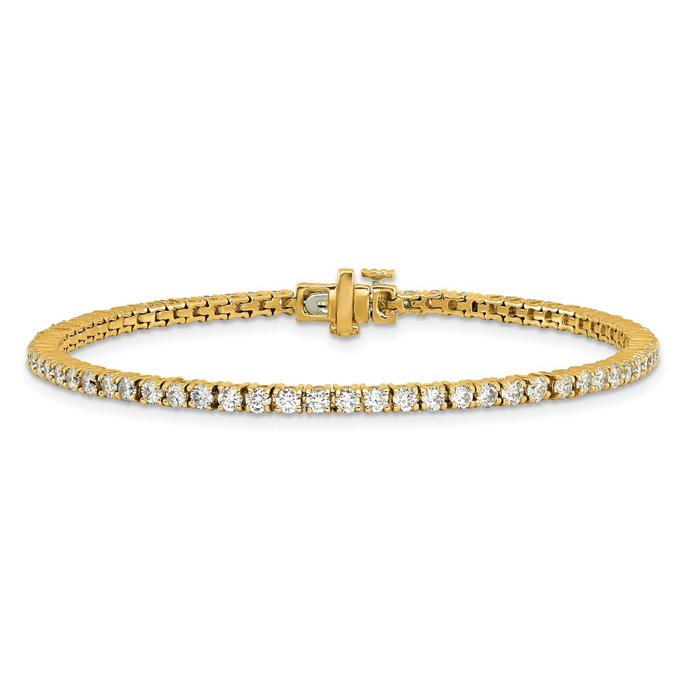 14K Yellow Gold 2 3/4 Carat Lab Grown Diamond Vs+ F+ Complete Tennis Bracelet