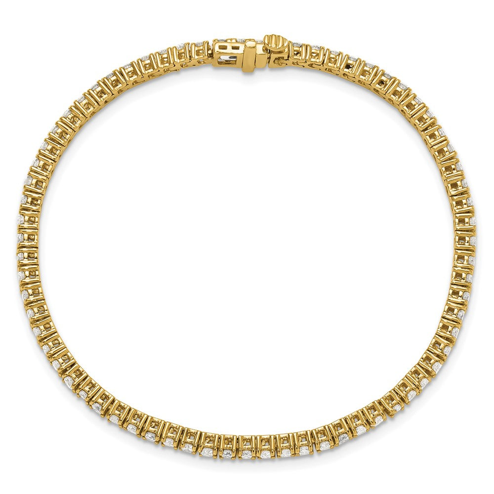 14K Yellow Gold 2 3/4 Carat Lab Grown Diamond Vs+ F+ Complete Tennis Bracelet