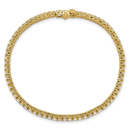 14K Yellow Gold 2 3/4 Carat Lab Grown Diamond Vs+ F+ Complete Tennis Bracelet