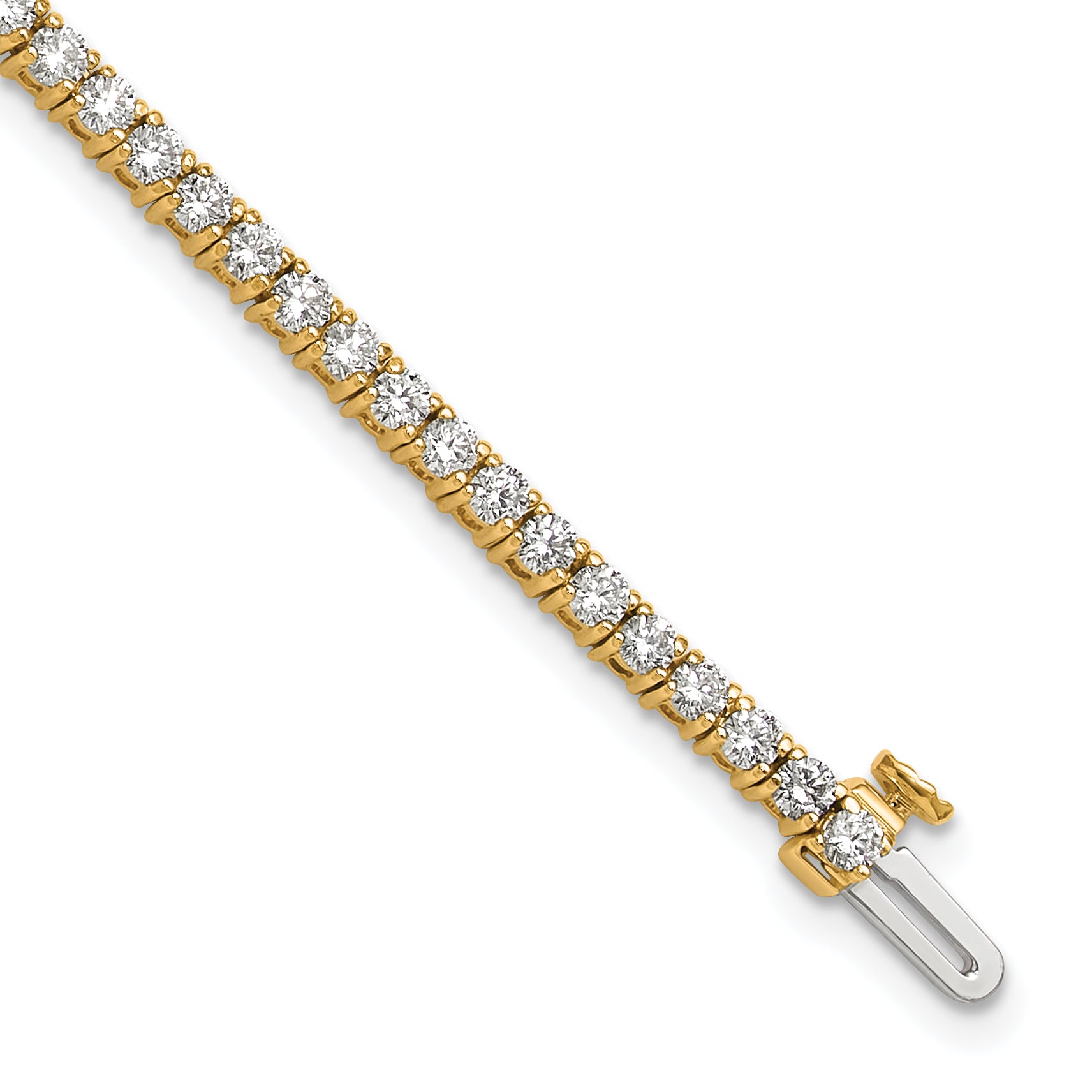 14k Yellow Gold 3.0 Ct. Lab Grown Diamond VS/SI+ G+ Tennis Bracelet