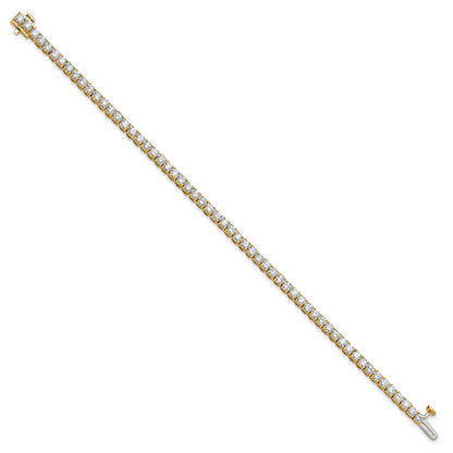 14K Yellow Gold 5 Carat Lab Grown Diamond Vs+ F+ Complete Tennis Bracelet