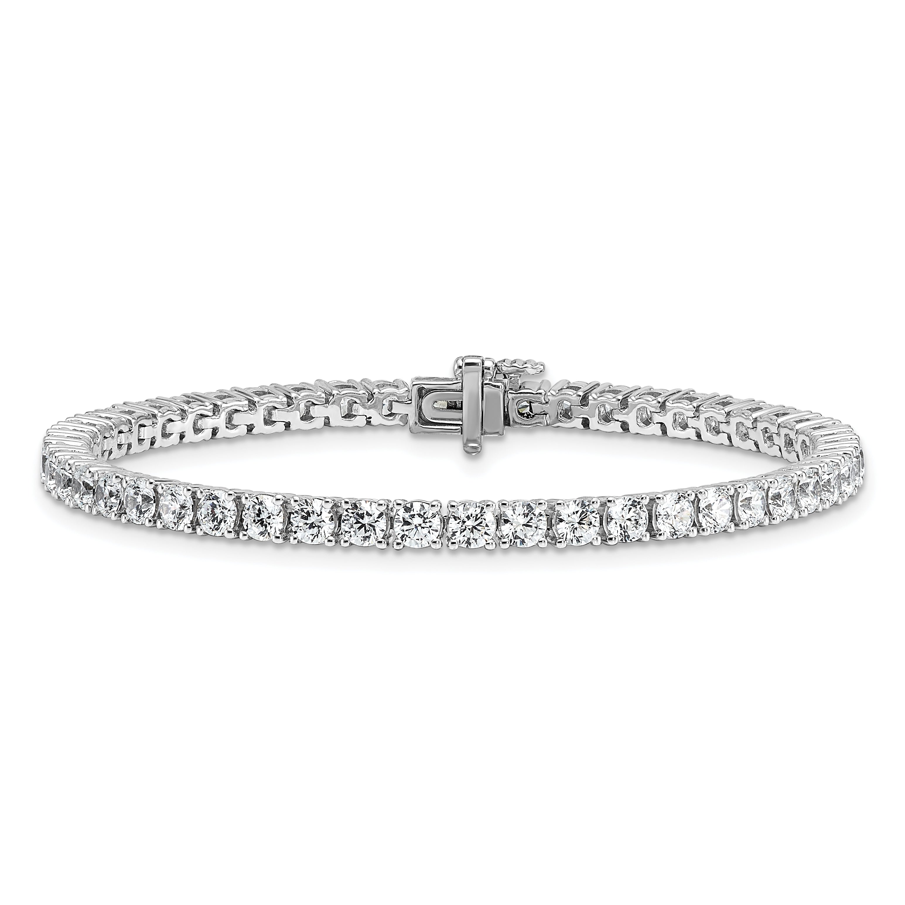 14K White Gold 7 Carat Lab Grown Diamond Vs+ F+ Complete Tennis Bracelet