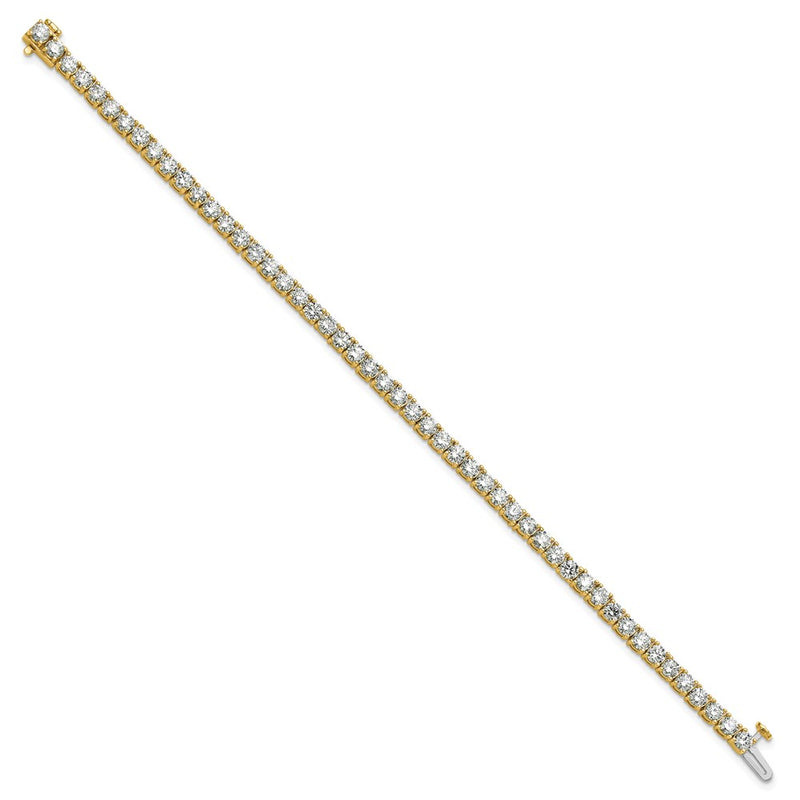 14K Yellow Gold 7 Carat Lab Grown Diamond Vs+ F+ Complete Tennis Bracelet