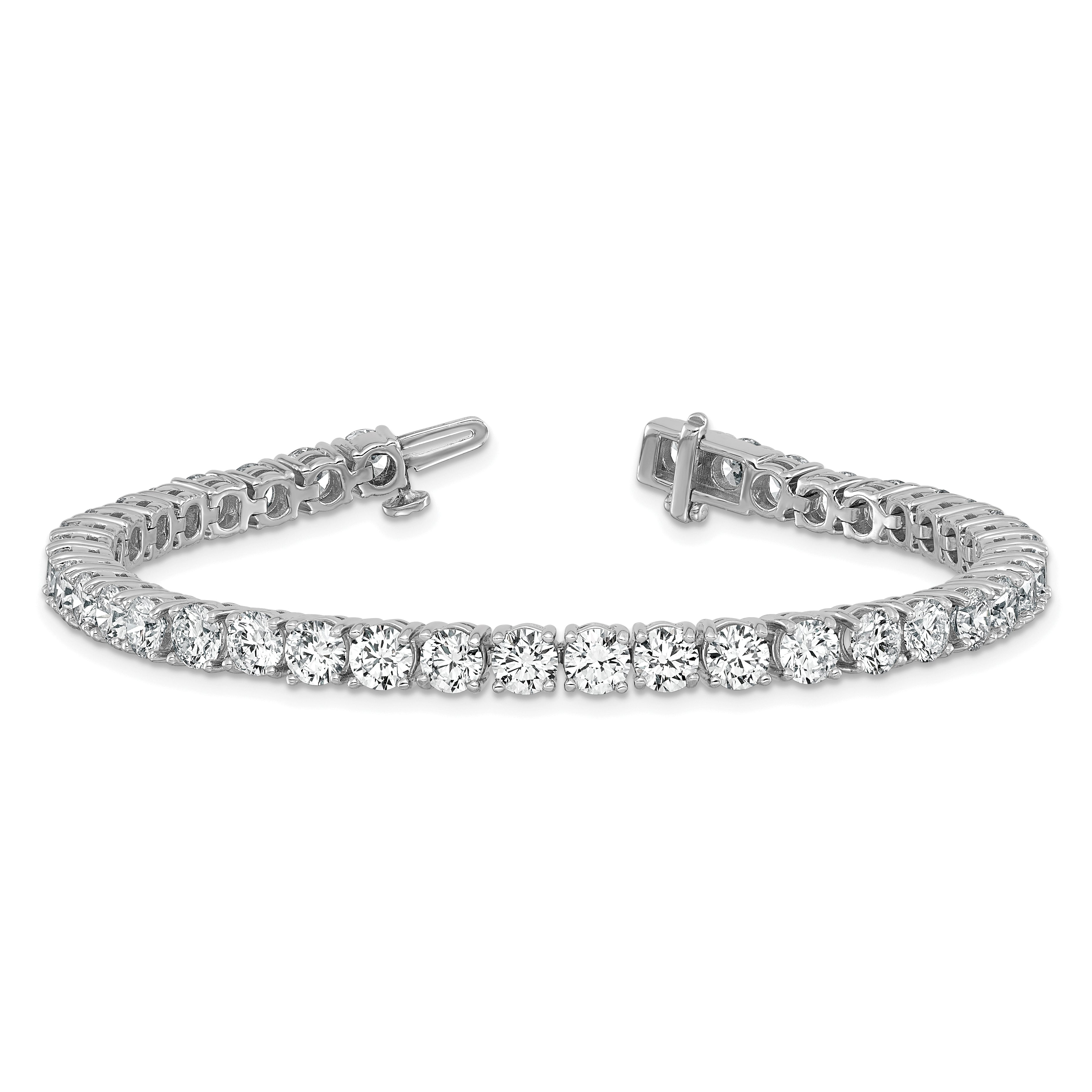 14k White Gold 12 Ct. Lab Grown Diamond VS/SI+ G+ Tennis Bracelet
