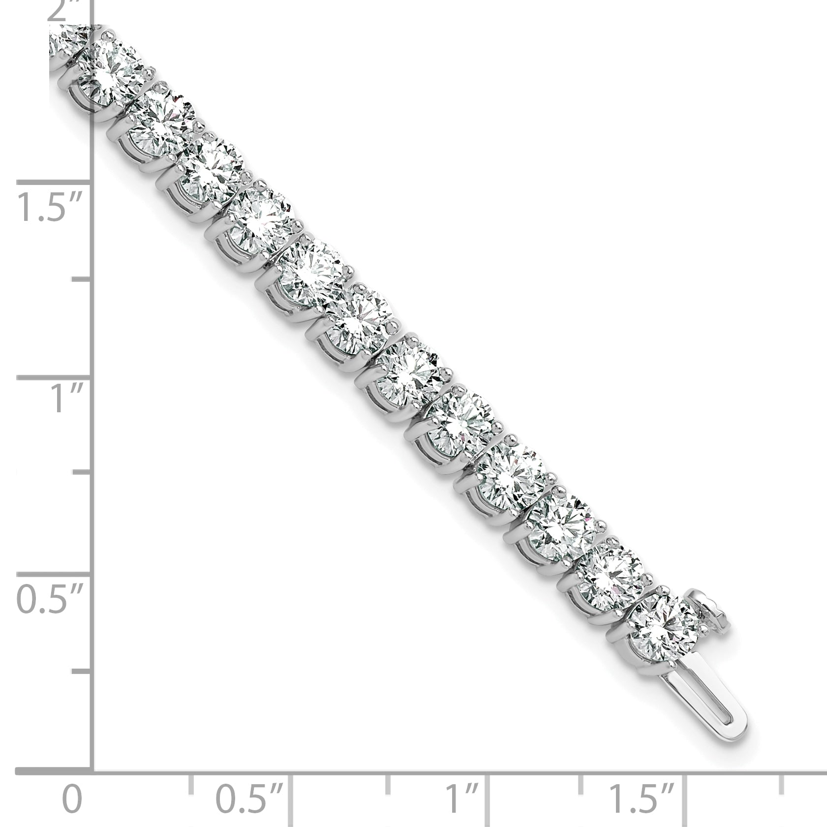 14k White Gold 12 Ct. Lab Grown Diamond VS/SI+ G+ Tennis Bracelet