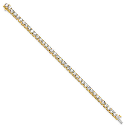14K Yellow Gold 12 1/2 Carat Lab Grown Diamond Vs+ F+ Complete Tennis Bracelet