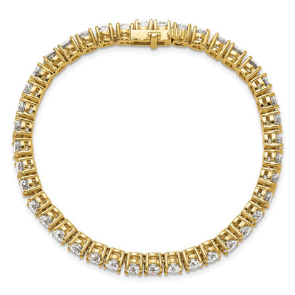 14K Yellow Gold 12 1/2 Carat Lab Grown Diamond Vs+ F+ Complete Tennis Bracelet