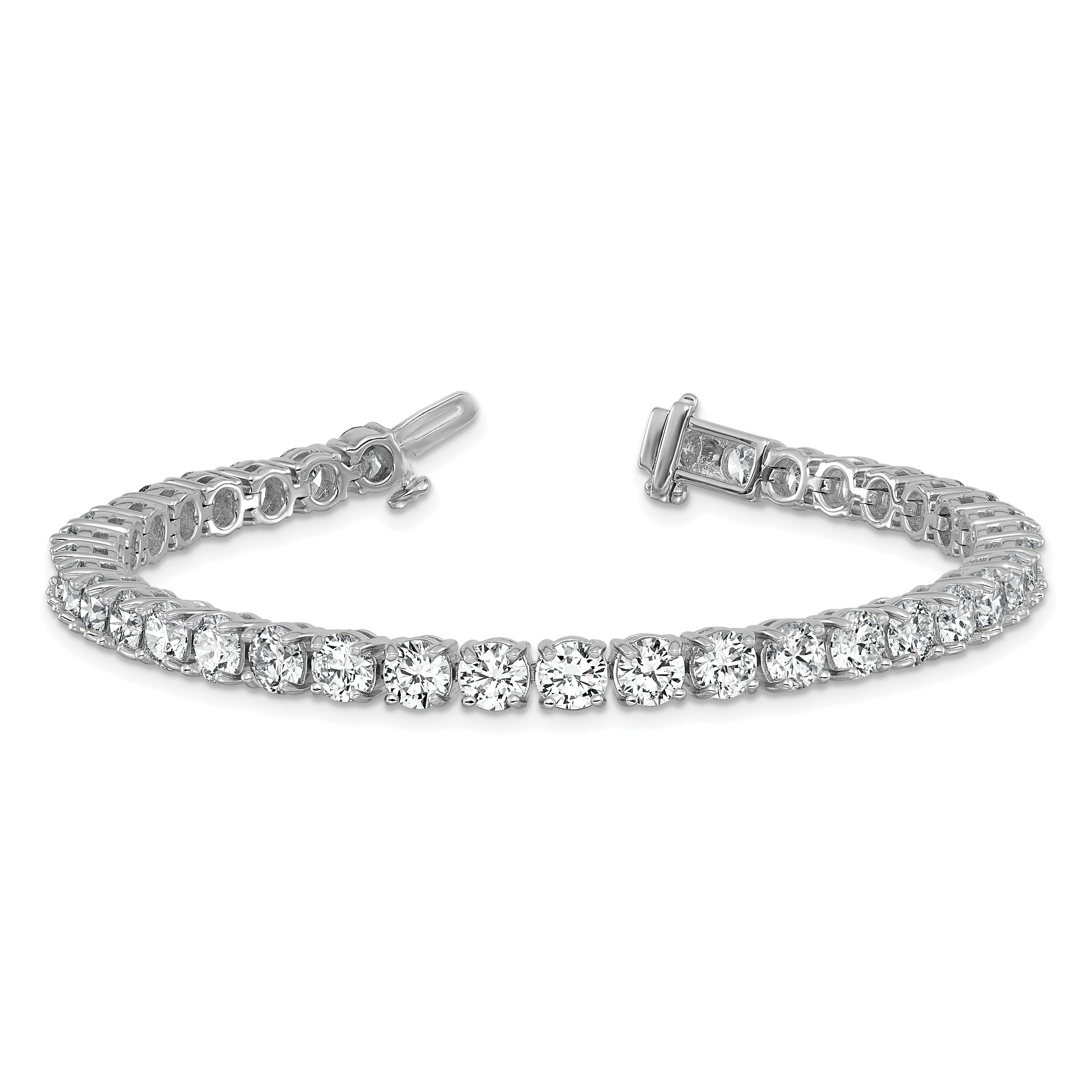 14K White Gold 14 Carat Lab Grown Diamond Vs+ F+ Complete Tennis Bracelet