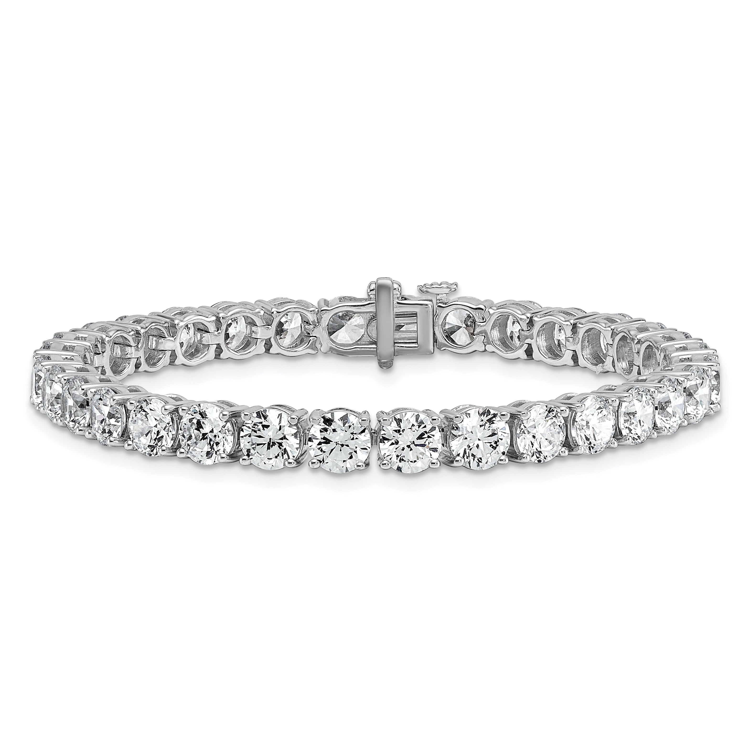 14K White Gold 16 Carat Lab Grown Diamond Vs+ F+ Complete Tennis Bracelet