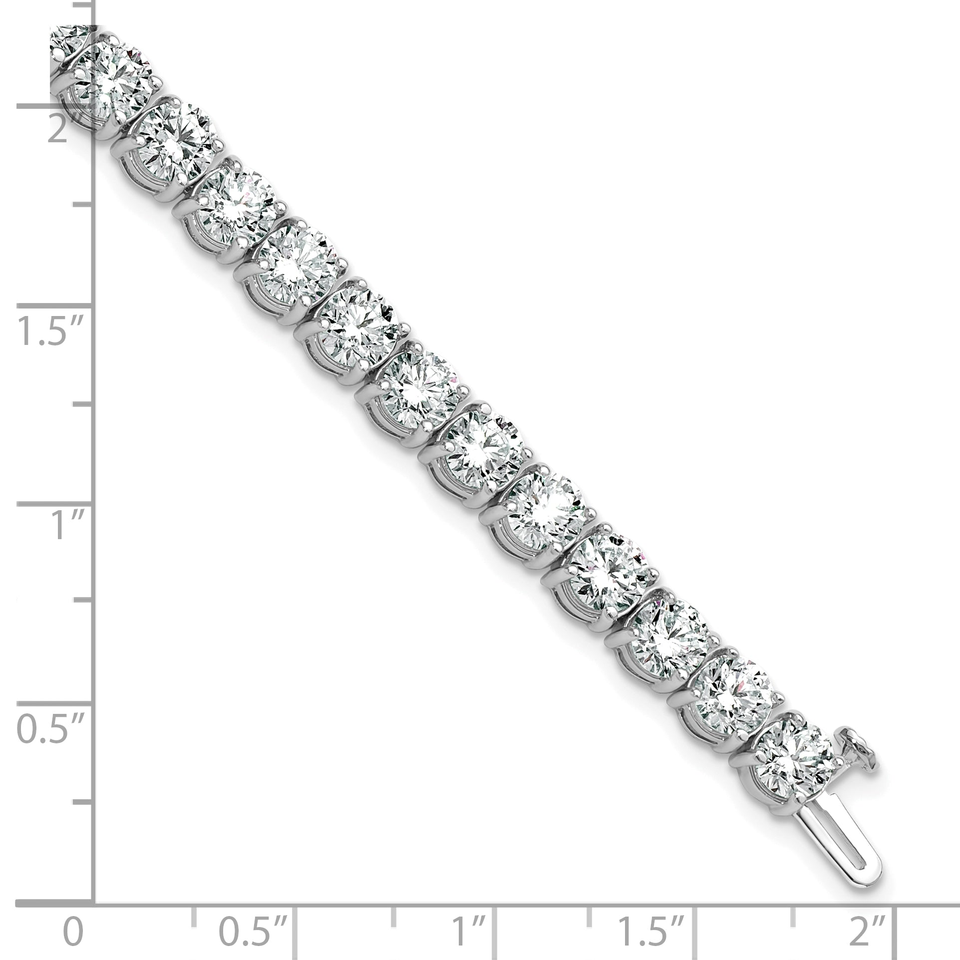 14K White Gold 16 Carat Lab Grown Diamond Vs+ F+ Complete Tennis Bracelet